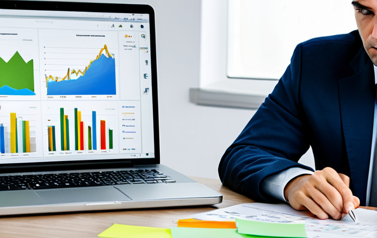 인터넷정보검색 필기 시험 대비 중요 과목 정리 - Keyword Research Concept**

Prompt: A person using a laptop, looking at a graph depicting keyword tr...