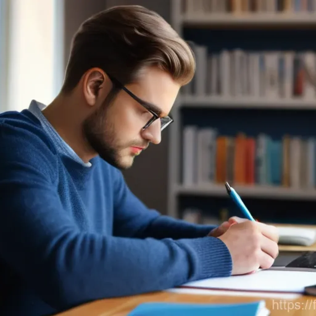 인터넷정보검색 실무에서 경험한 정보 수집 문제 해결 사례 - A focused young adult, dressed in casual yet neat attire (e.g., a comfortable sweater and jeans), di...
