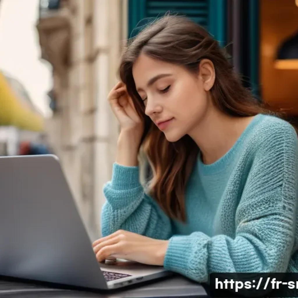 인터넷정보검색 자격증과 클라우드 데이터 활용의 연계성 - **Prompt:** A young woman, mid-20s, with stylish casual clothing (jeans and a colorful sweater), sit...