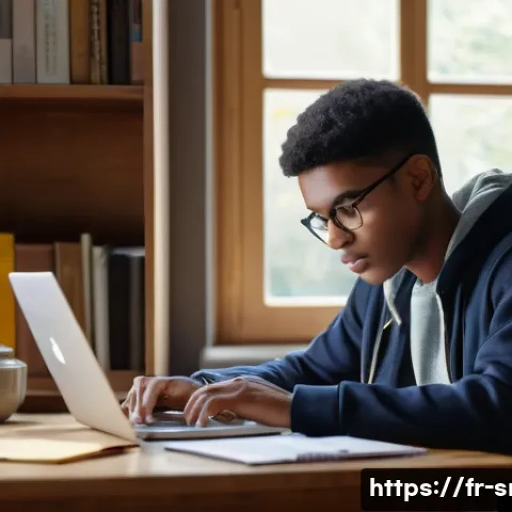 인터넷정보검색 실기 시험 합격률을 높이는 핵심 비법 - A focused student preparing for an exam in a cozy French-style study room, with a laptop open to a s...