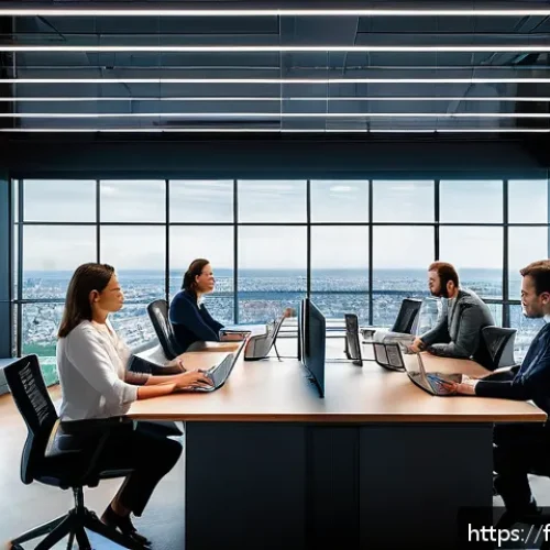 인터넷정보검색 자격증 취득 후 대기업 데이터 리서치 팀 합류기 - A professional French office environment featuring a diverse team of data researchers collaborating ...